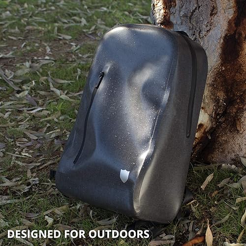 Miniatura 7 de Mochila hermética impermeable – Bolsa seca de 20 litros para senderismo, camping, kayak – Correas acolchadas para los hombros – Cremallera hermética