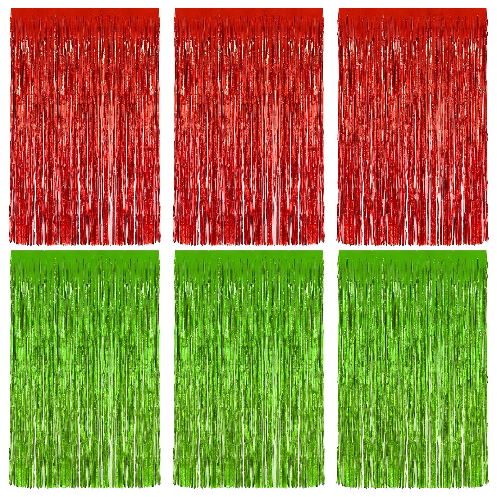 Vaktop 6 Stück Lametta Vorhang, Glitzervorhang Lametta, Glitzer Party Vorhang, Folien Fransen Hintergrund fur Party Deko Geburtstagsdeko Hochzeit Festivals Bühnendekor (1m x 2m)