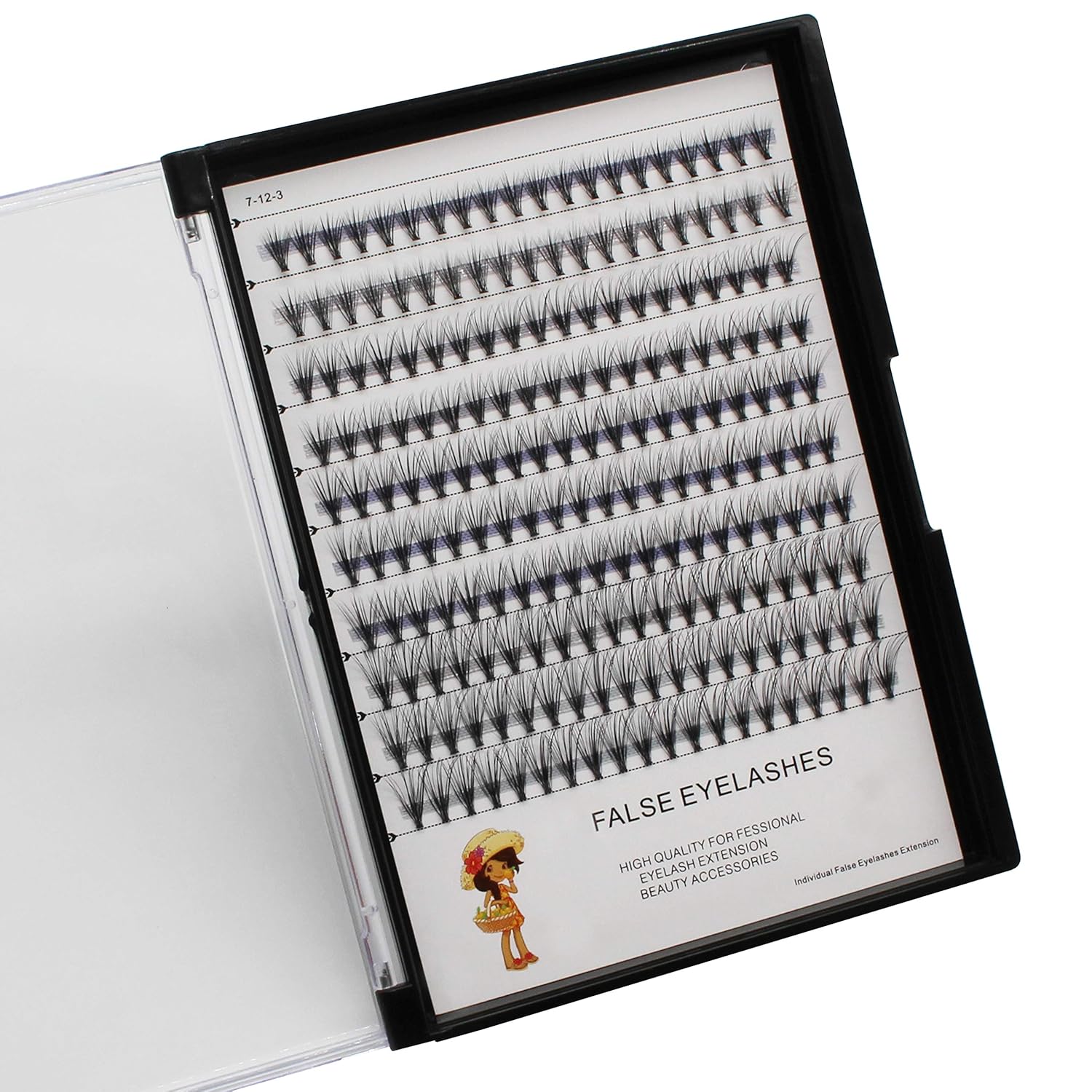 Bodermincer Large Tray 20D,10 Rows,8-10-12-14mm Mixed Volume Individual Grafting Eyelashes Extensions 8mm to 14mm Mixed Length Professional Makeup Lashes Natural Black Soft (8-10-12-14mm Mixed)