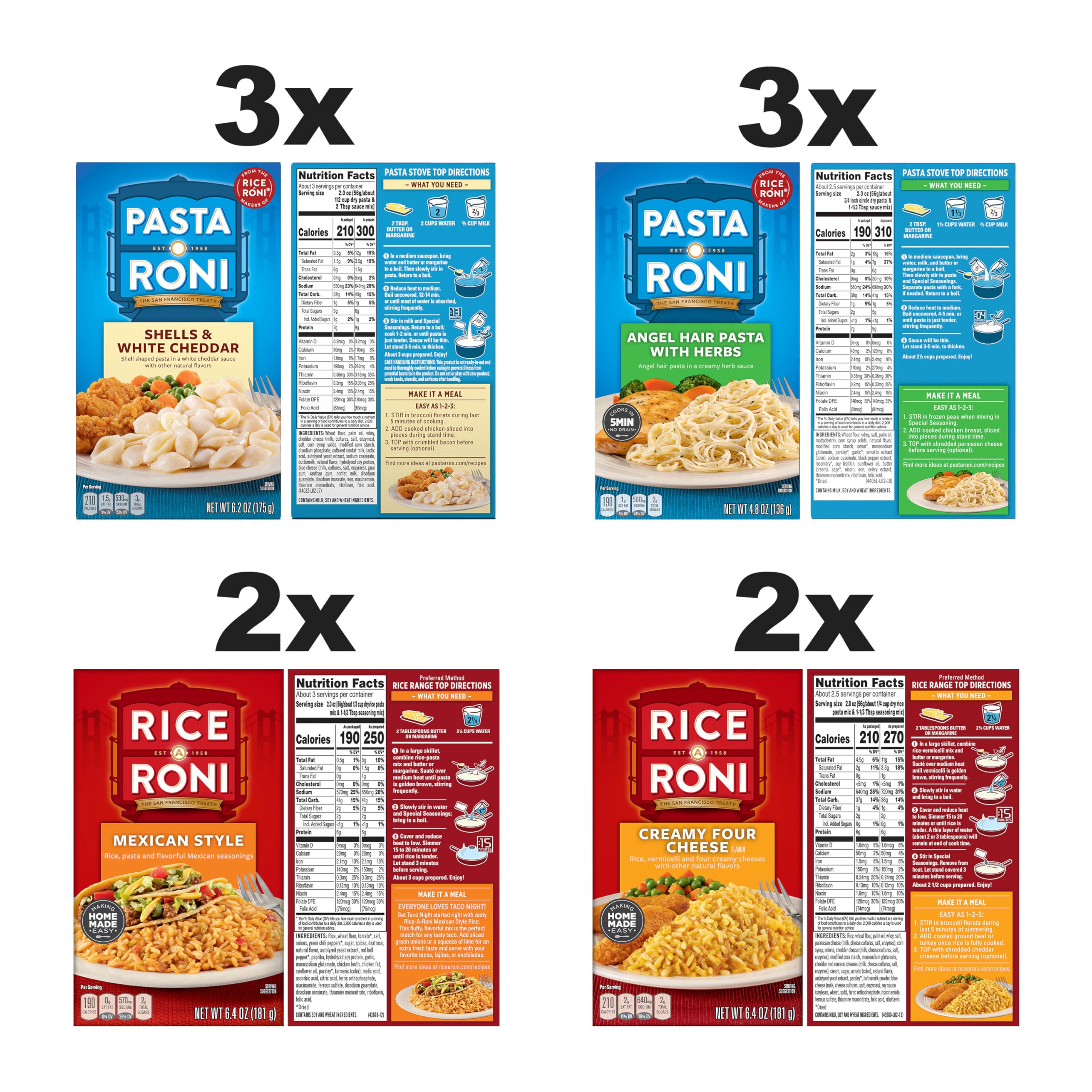 Rice-A-Roni Box Favorites Variety Pack, 10 Boxes