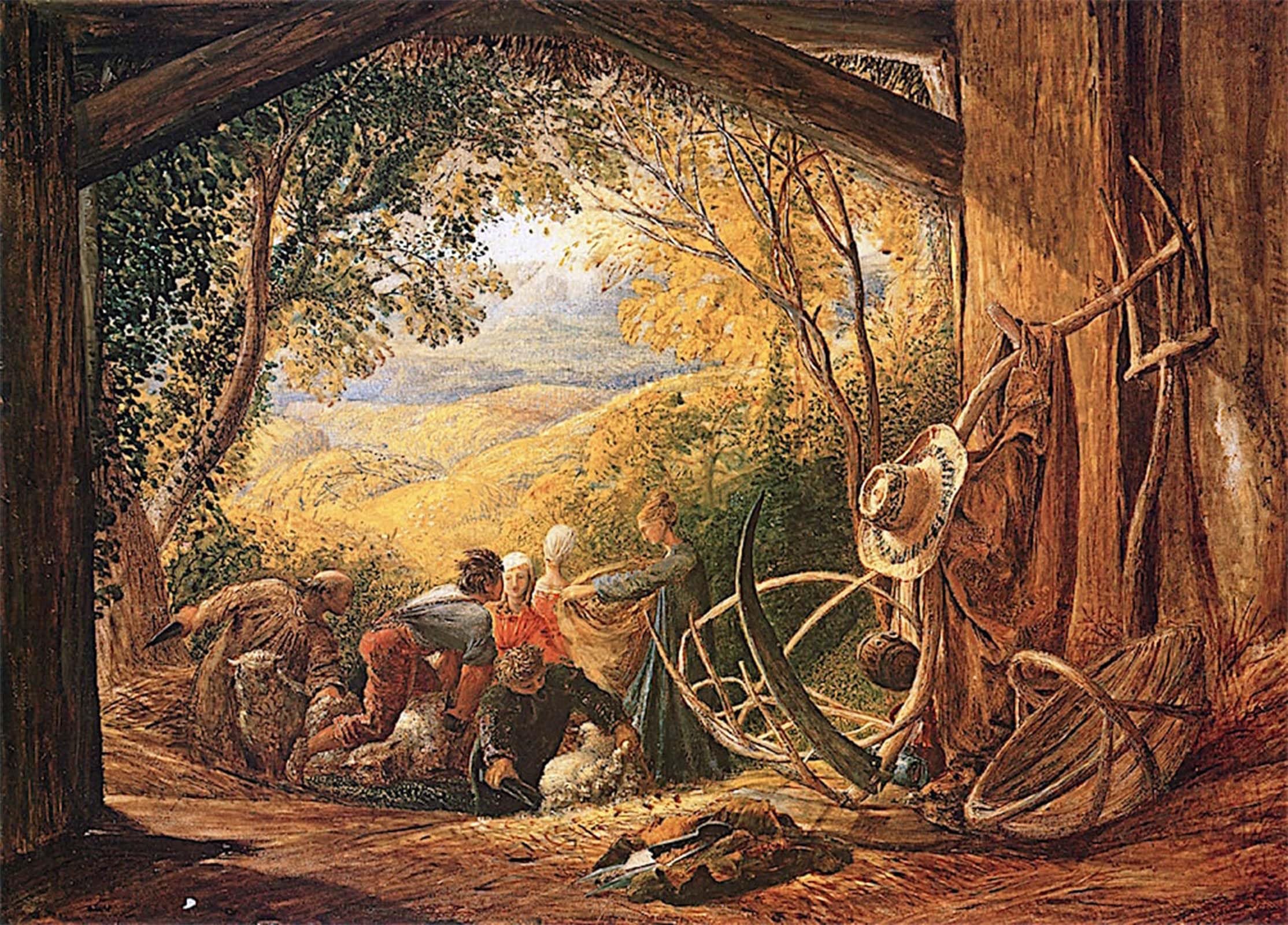 SERENDIPITP Aesthetic Poster Photo Wall Print Retro Picture the Shearers by Samuel Palmer Modern Wall Artwork for Home Decor 60x90cm