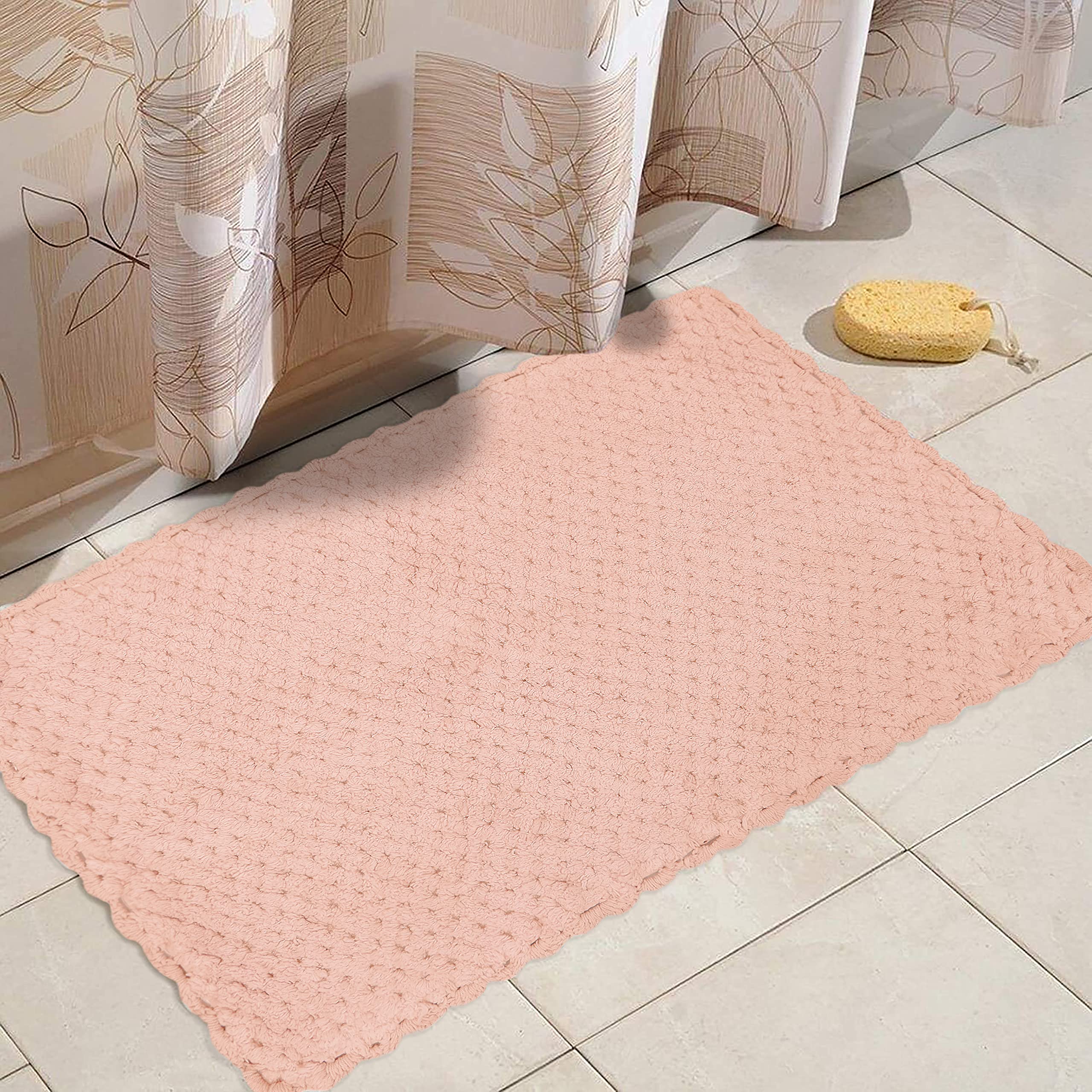 Grey Cotton Stripes Bathmats - Absorbent & Non-Slip -29