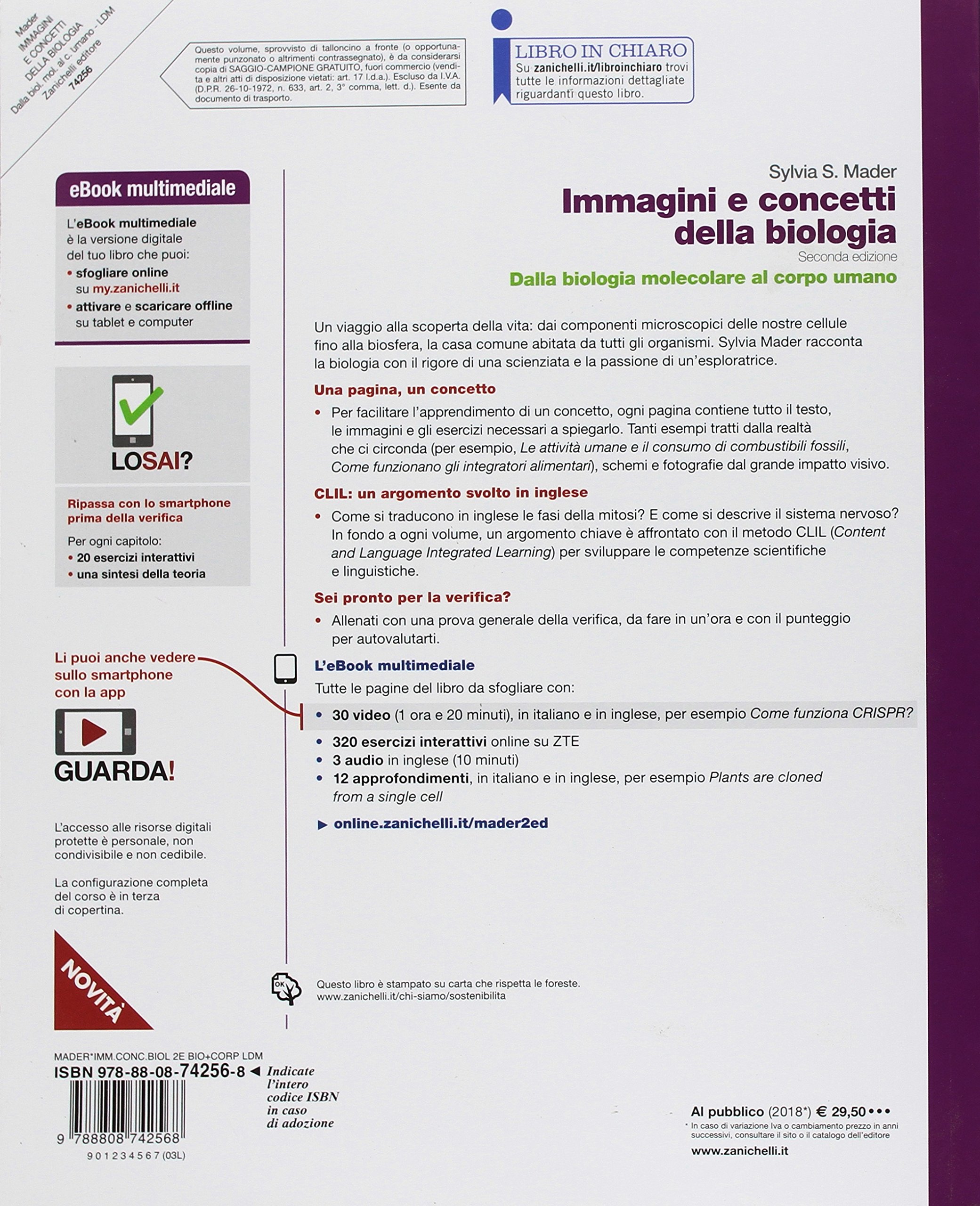 Immagini e concetti della biologia. Dalla biologia molecolare al corpo umano. Per le Scuole superiori. Con Contenuto digitale (fornito elettronicamente)