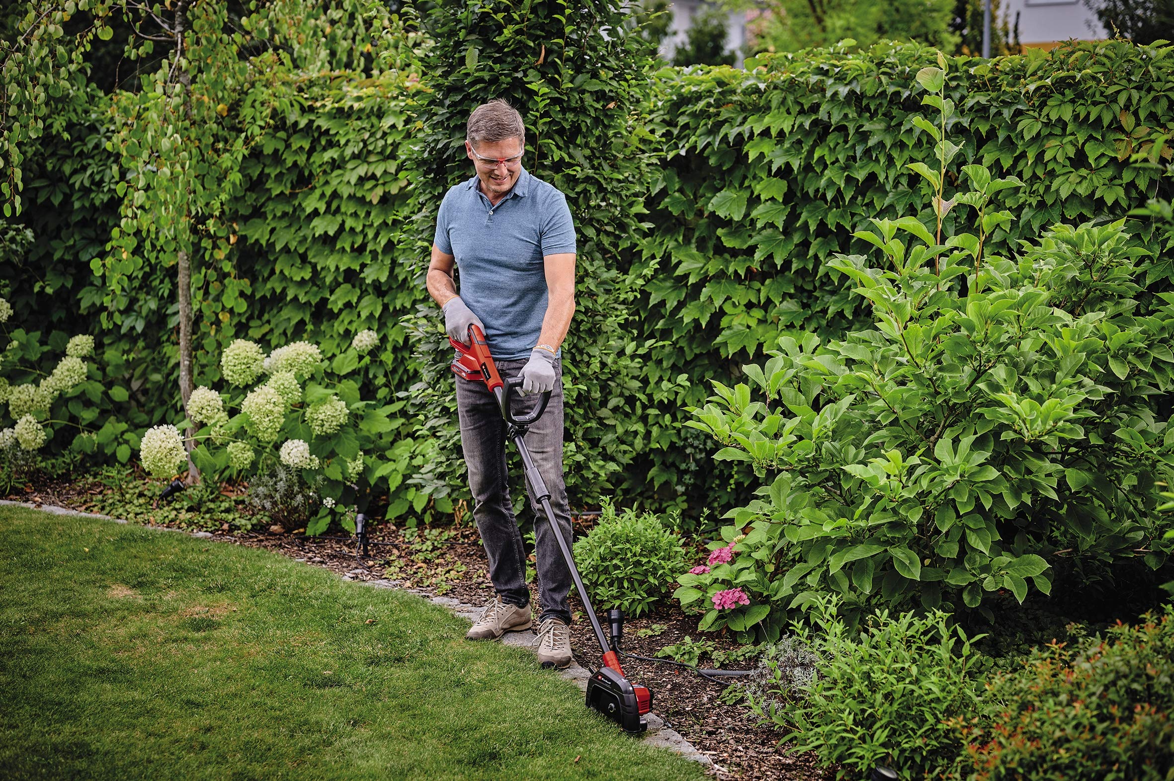 Einhell GE-LE 18/190 Li-Solo Power X-Change - Cortabordes inalámbrico (18 V, Ajuste de Profundidad a 3 Niveles, Mango Desmontable, Revestimiento Suave Softgrip, sin batería ni Cargador)
