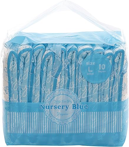 Littleforbig Pañales para adultos Lover ABDL 10piezasguardería, LA01-LB-D02B-L10, L, Azul, 1