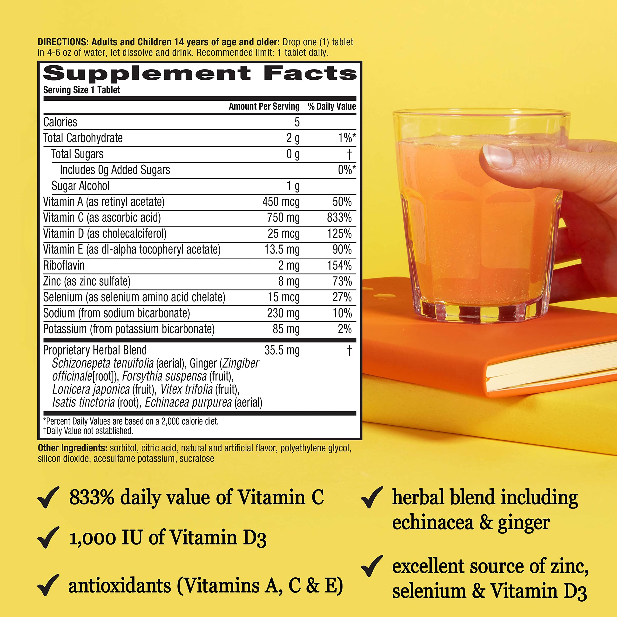 Buy Airborne 750mg Vitamin C Plus Vitamin D3 and Zinc Effervescent