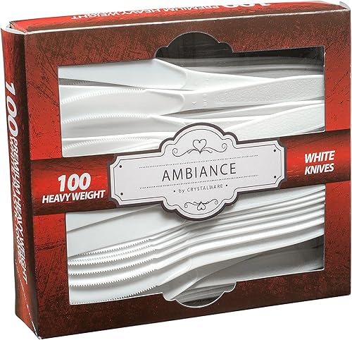 Miniatura 2 de Crystalware - Cuchillos de plástico pesados, 100caja, transparente