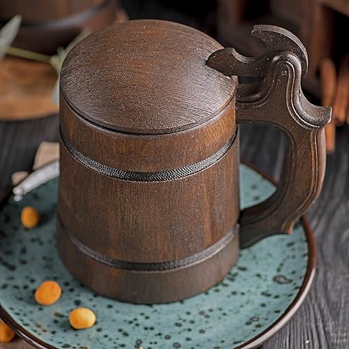 Miniatura 7 de ffxiv - Taza de madera con tapa, regalo para jugadores, jarra de cerveza. Taza de cerveza de madera personalizada. Regalo personalizado para él,