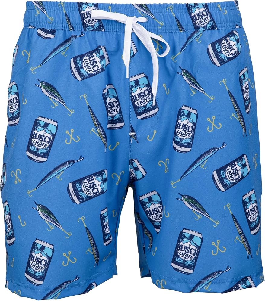 MainMerch Busch Light Fishing Day Swim Board Shorts (US, Alpha MainMerch Busch Light Fishing Day Swim Board Shorts (US, Alpha