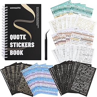 2500+ Pcs Word Stickers for Journaling, 50 Sheets Quote Sticker Gold Foil Art Scrapbook Supplies for Junk Journal, Scrapbooking Supplies for Bullet Journal Craft Small Talk Stickers for DIY Gift Card
