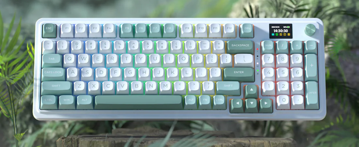 Redragon K673 Mechanical Keyboard, RGB, 2.4GHz/BT/Wired, Red Switches, White&Black price in