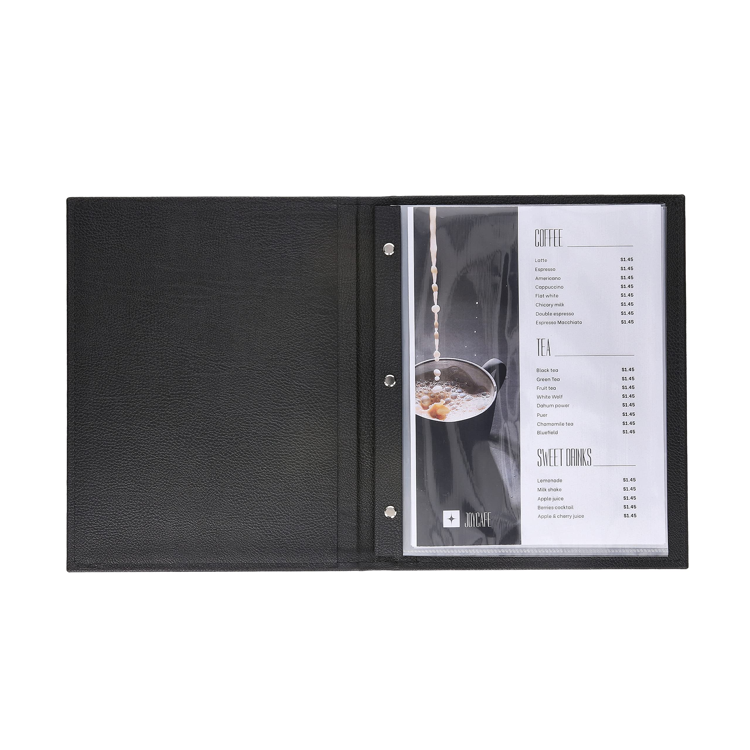 Menu Cover Made of Premium Faux Leather - 10 Views - 8.5