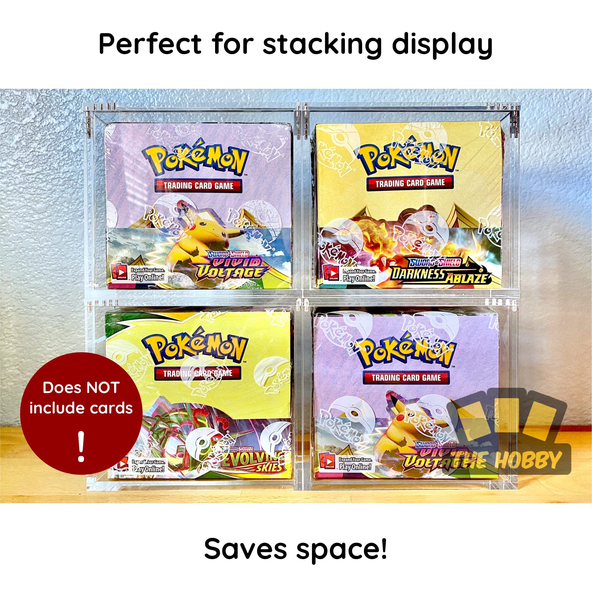 The Hobby Lair Deluxe Acrylic Case Compatible with English Pokemon Booster Boxes | Magnetic Easy Top Loading