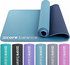 Core Balance Yoga Mat, Non Slip 6mm Thick TPE Foam for Gym Fitness Exercise Pilates Training, Lightweight & Compact with T...