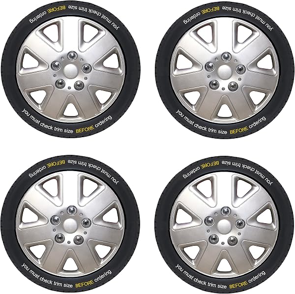 XtremeAuto® Black Silver Blue Red Wheel Trim Set x 4 (15" MADRID SILVER WHEEL TRIM SET (WLW2-C11)) - 1