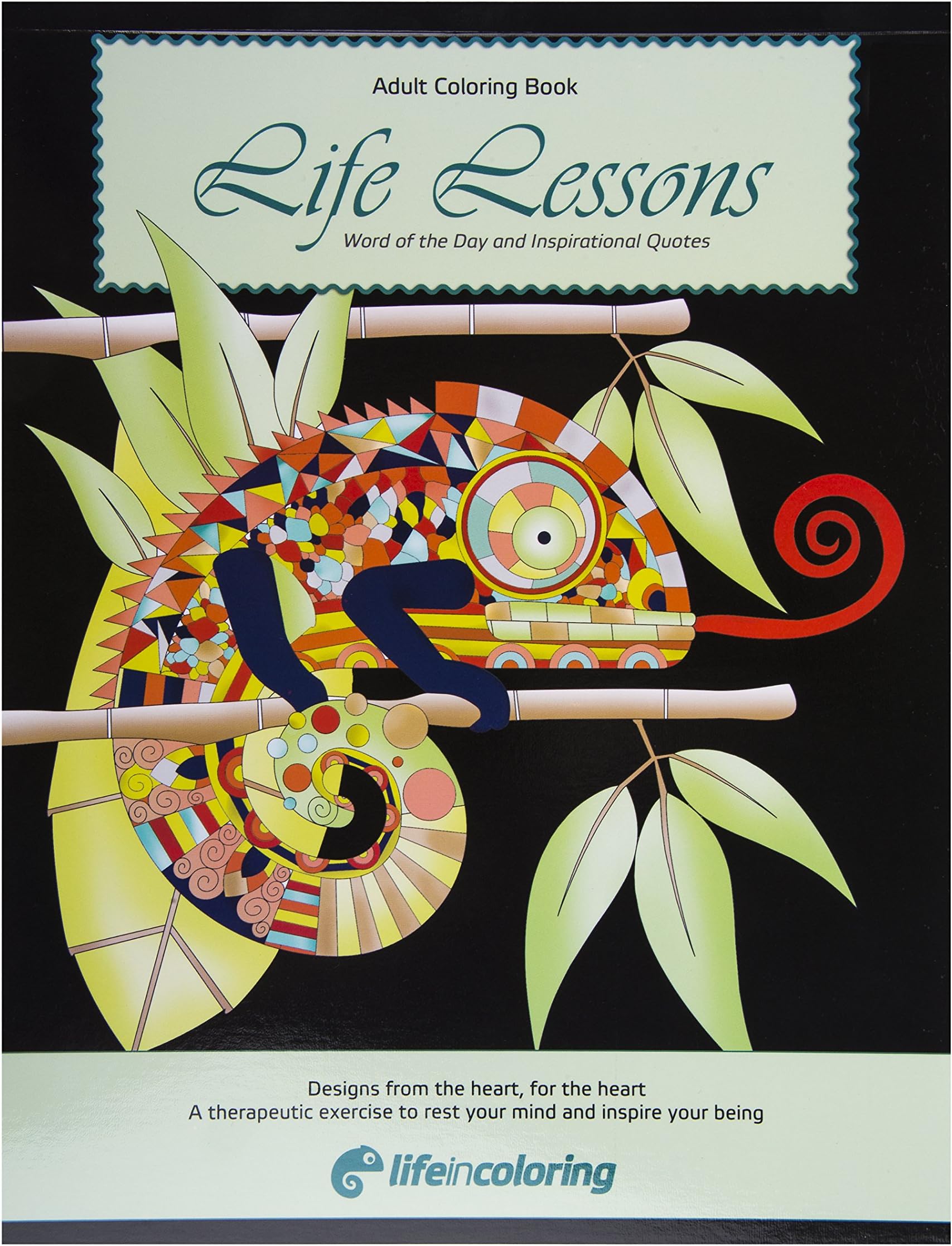 Life Lessons Coloring Book by Life in Coloring.Word of the Day,Inspirational Quote,Unique Designs.Use Alone or Refill Our Adult Coloring Book Kit.MADE IN USA.Quality Paper.Flip Up Left Handed Friendly
