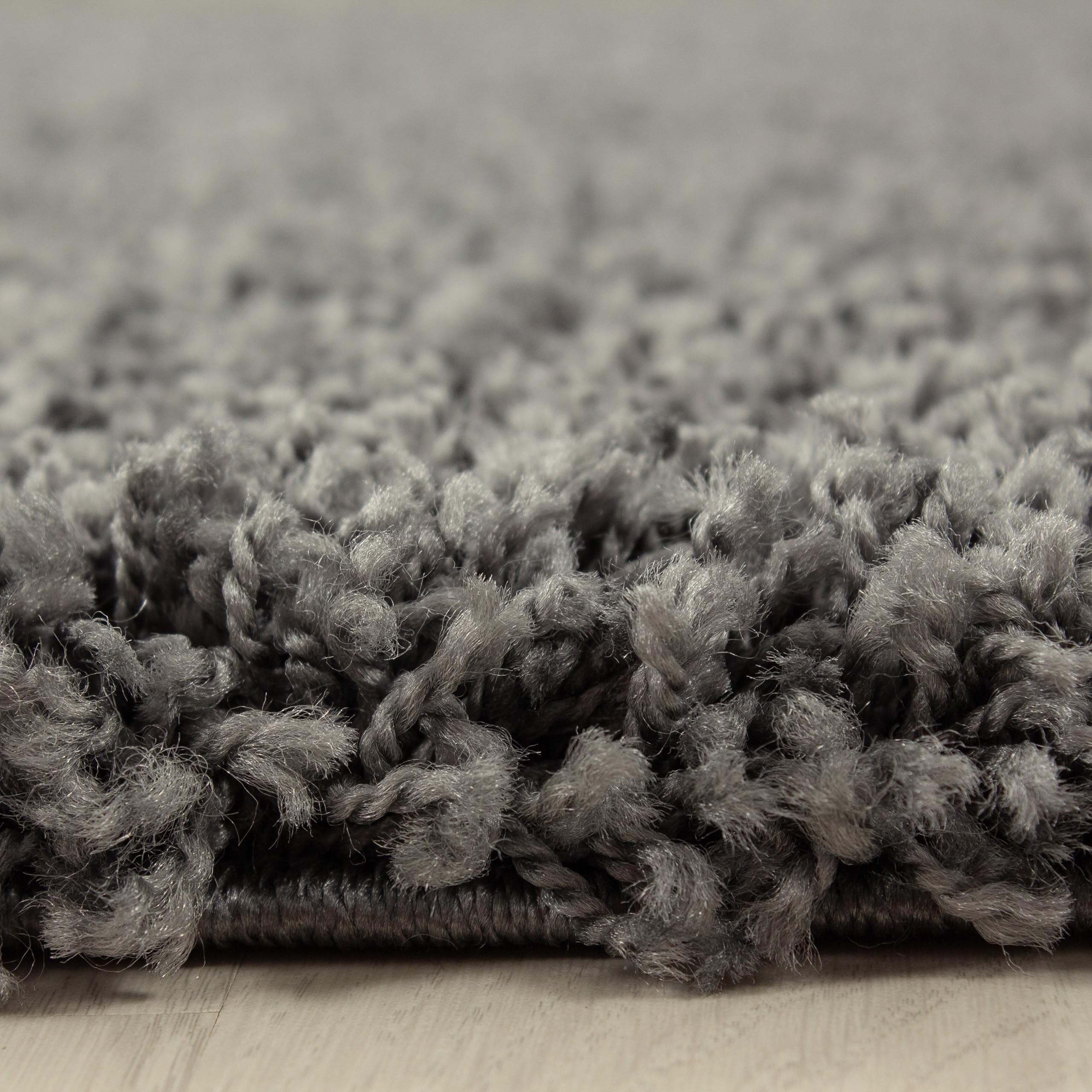 Teppich-Traum Alfombra esponjosa Shaggy | fácil de Limpiar y Duradera | en Antracita Größe 120 cm Rund