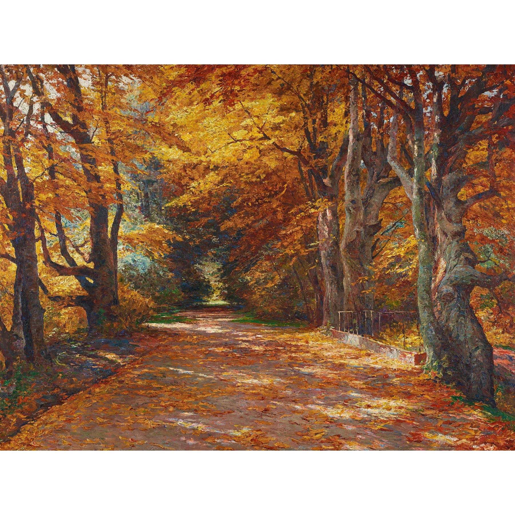 Artery8 Florian Praterallee Autumn Vienna Trees Painting Large Wall Art Poster Print Thick Paper 18X24 Inch