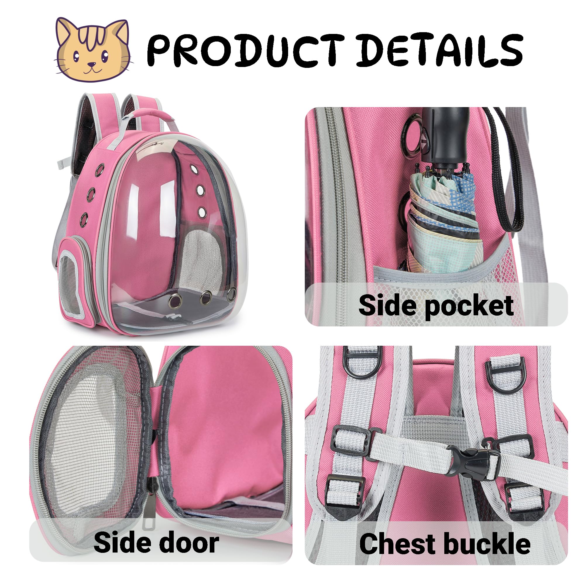 Mochila transportadora de Burbujas para Gatos, para Perros pequeños y medianos, Bolsa de Transporte para Gatos, Bolsa de Transporte para Mascotas aprobada por aerolíneas, Mochila para Perros