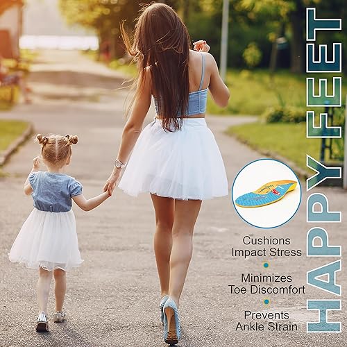 Miniatura 3 de Footlogics Fun Kids - Plantillas ortopédicas para zapatos con soporte de arco para el dolor de talón de los niños (enfermedad de Sever), dolores de