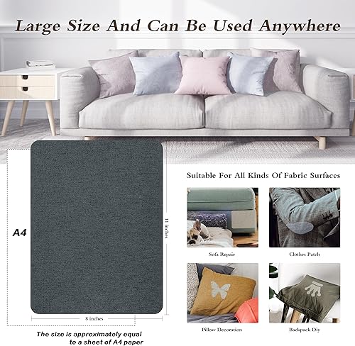 Vista 225 de Parches de reparación de lino grueso, parches de tela de lino autoadhesivos, 8 x 11 pulgadas, 2 unidades, multicolor, se pueden utilizar