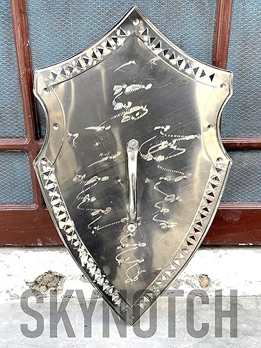 Miniatura 6 de SKYNOTCH Escudo de armadura de caballero medieval de metal de acero inoxidable hermoso escudo decorativo para el hogar 30 pulgadas