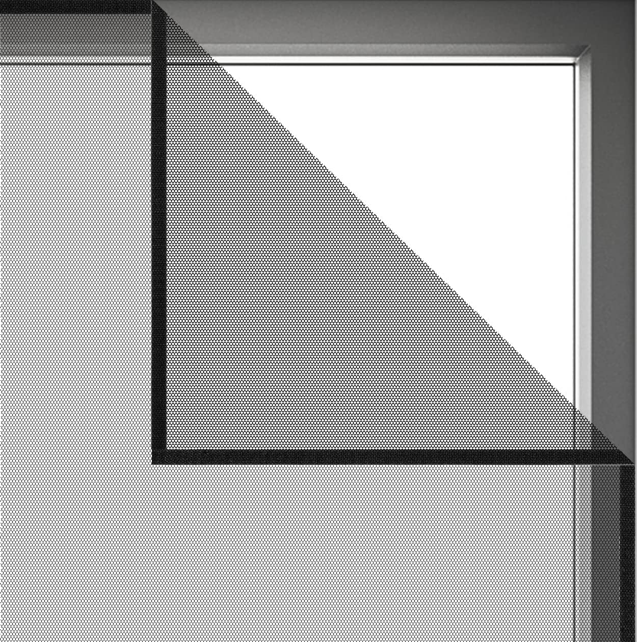 Flyzzz DIY Self-Adhesive Window Screen Netting Mesh Curtain, 100X150cm (Approach 39.37x59.05 Inches), with Hook and Sticky Tape, Fitted to Multiple Windows (1 Pack, Black)