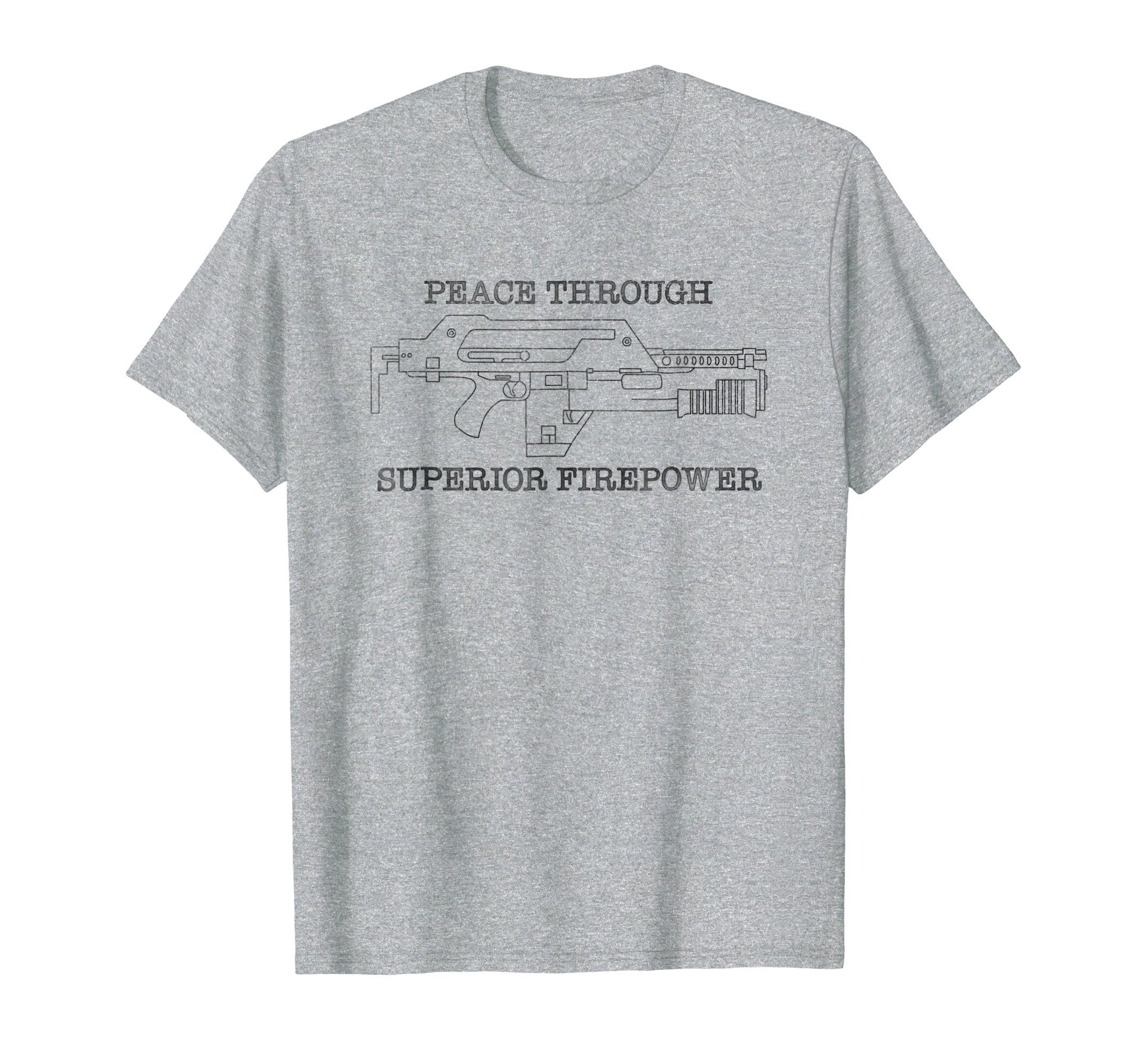 Tripping YarnsPeace Through Superior Firepower Shirt Funny Oxymoron Tee
