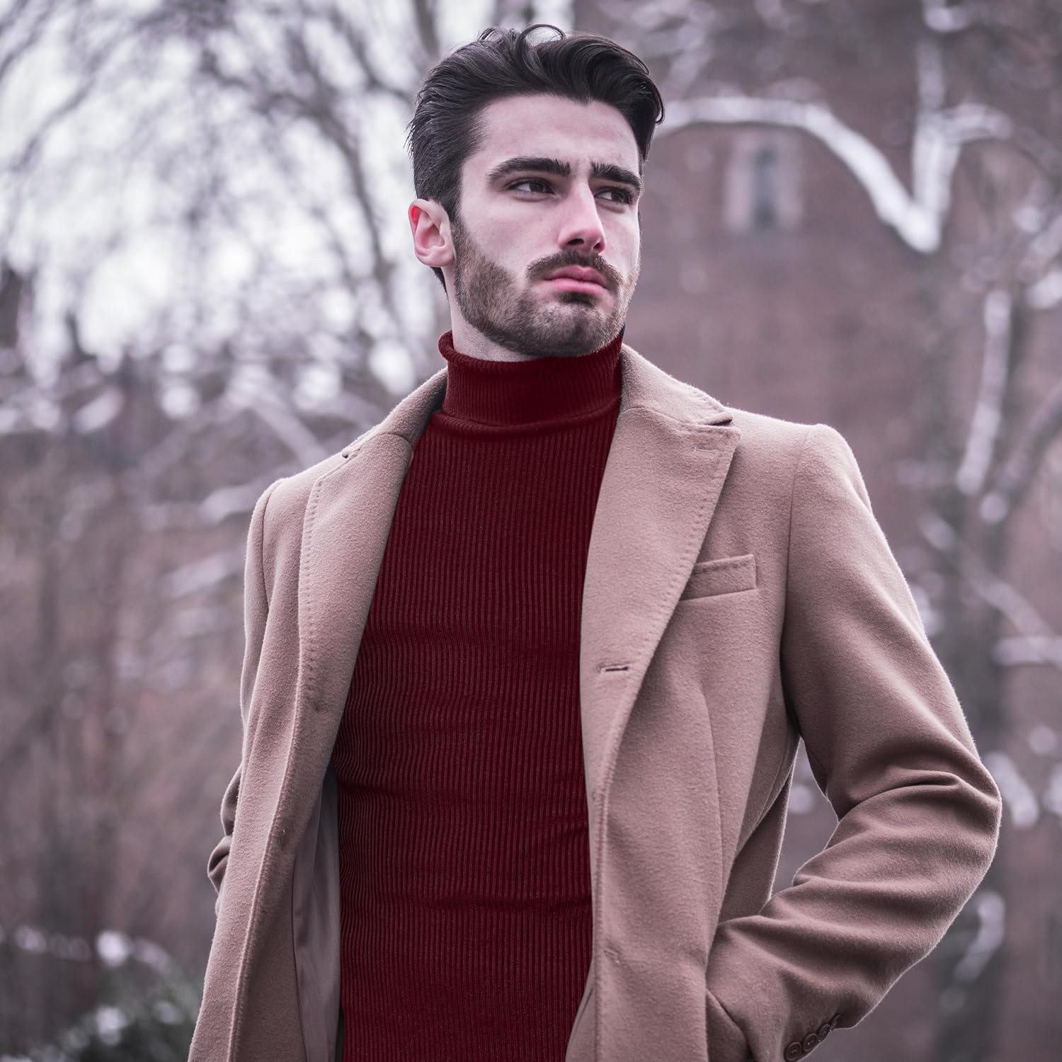 NY Threads Men's Ribbed Turtleneck Slim Fit Pullover Casual Long Sleeves Basic Top - Image 3