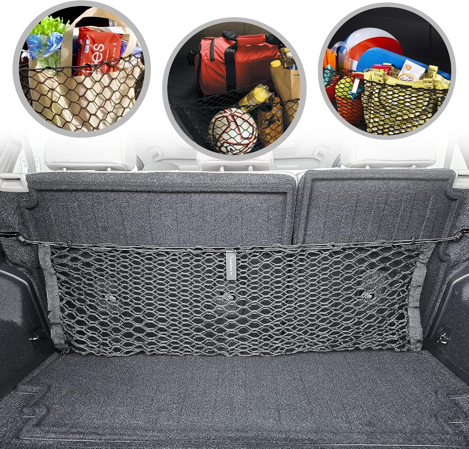 Back Seat Style Automotive Elastic Trunk Mesh Cargo Net for Nissan Rogue (T33) 2021-2025 - Premium Trunk Organizer and Storage - Luggage Net for Crossover - Best Car Organizer for Nissan Rogue image 2