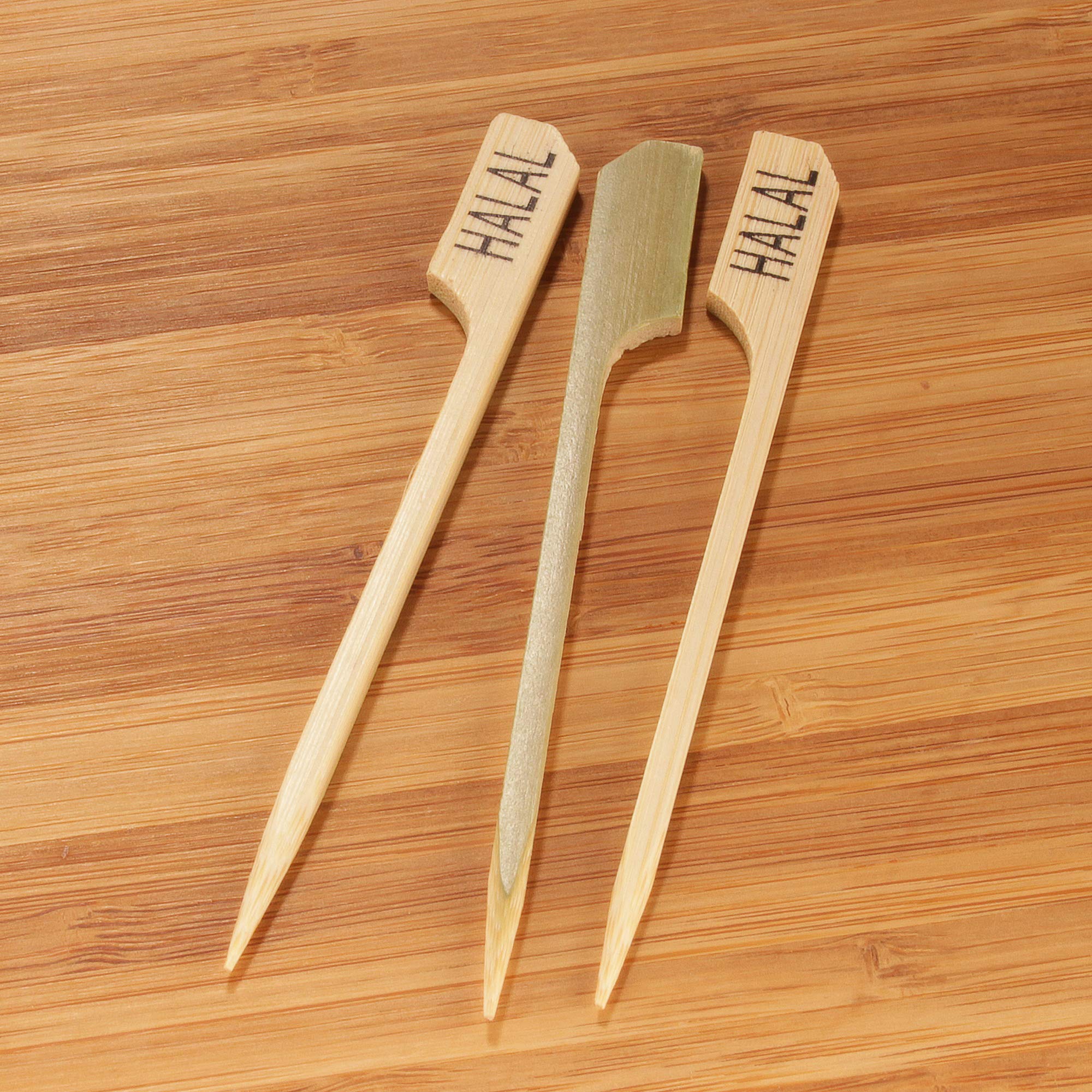 BambooMN - Halal Label Marker Bamboo Paddle Pick - 3.5" (9cm) - 100 Pieces, 3.5" (8.9cm) - Image 3