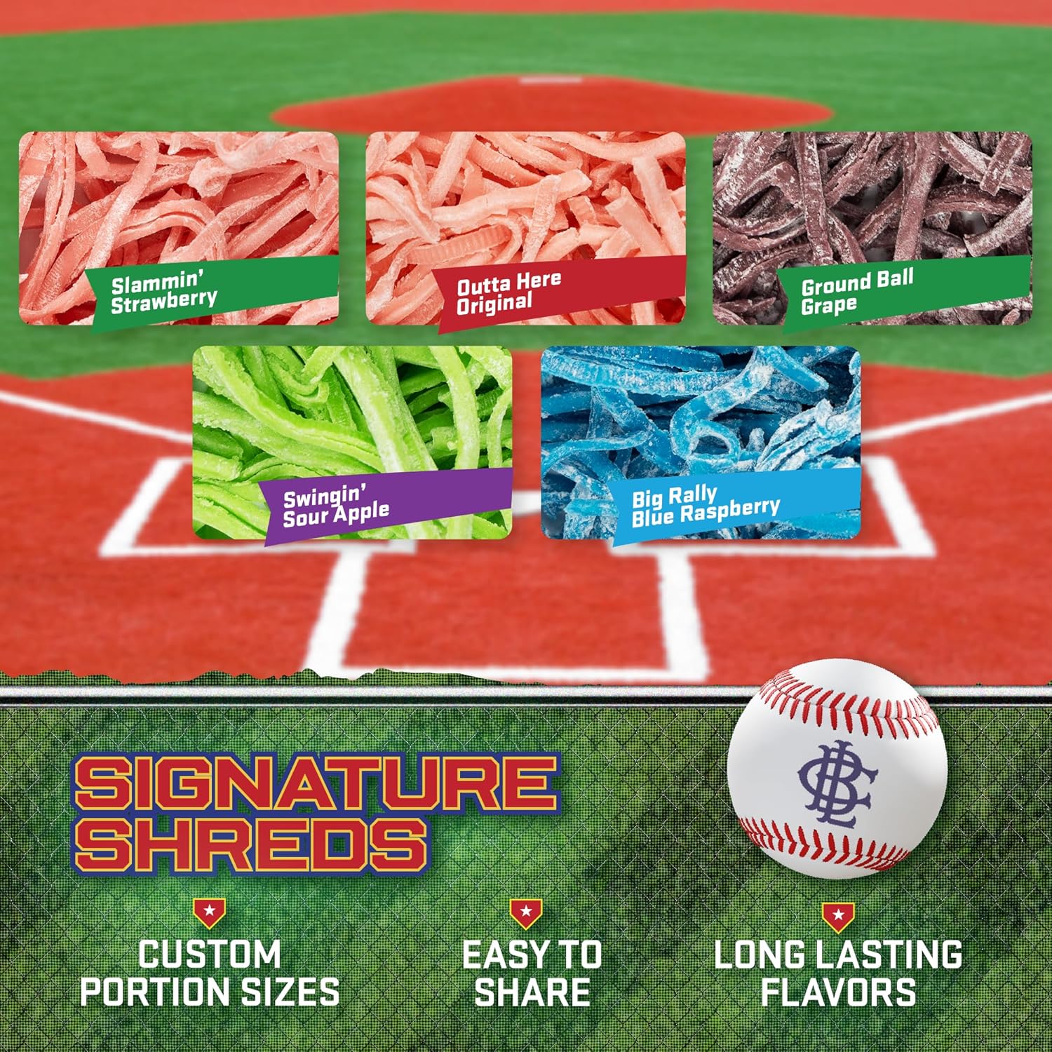Big League Chew Bulk Baseball Gum Variety Pack - 5 Baseball Candy Flavors in 2.12oz Packets - Big League Chew Blue Raspberry, Grape Bubble Gum, Original Softball & More - Softball Candy - Image 3