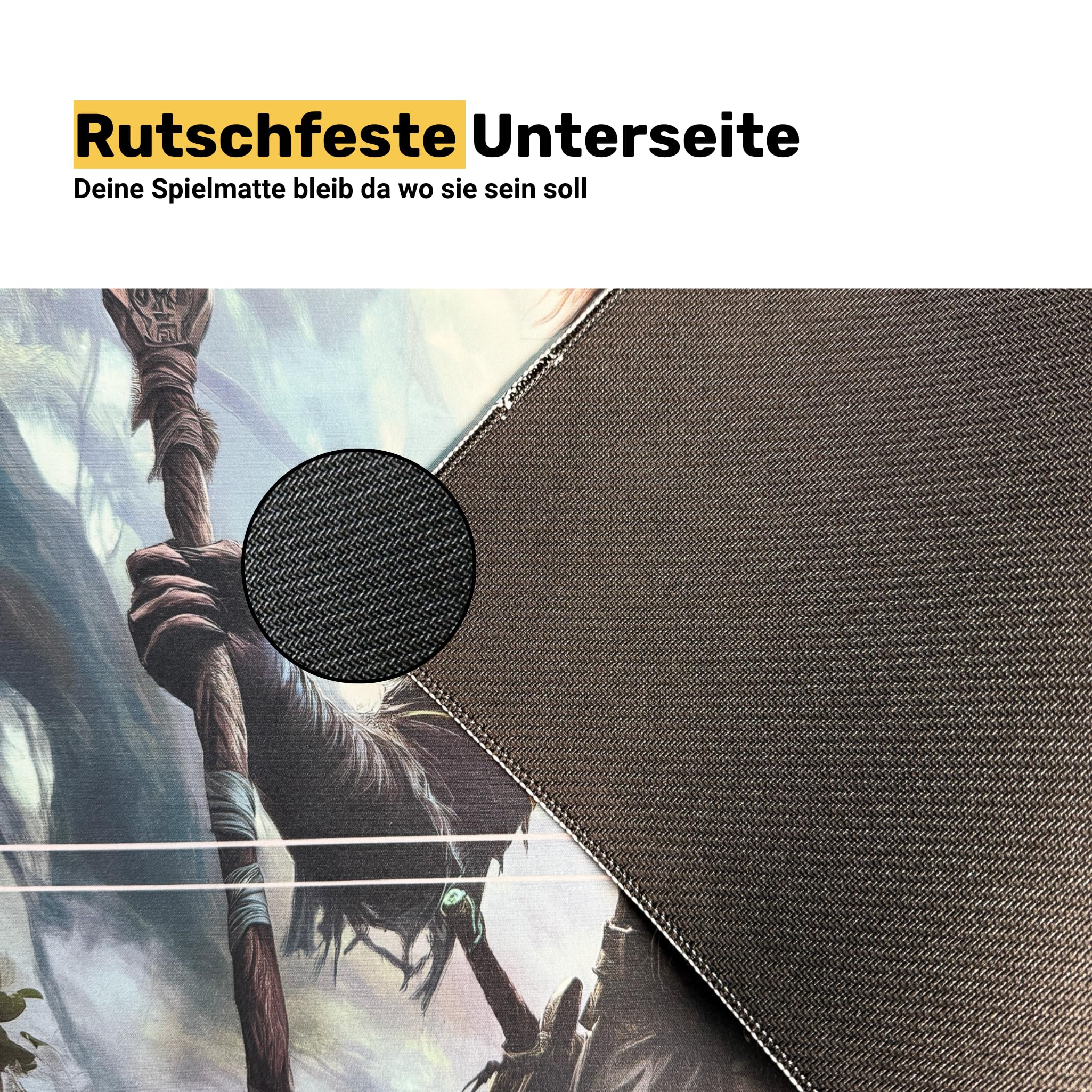 Playmat für MTG TCG – Spielmatte für 1 Spieler | Perfekt für Anfänger & Fortgeschrittene | Inkl. Gratis Tasche (Wizard) – rutschfest & Langlebig