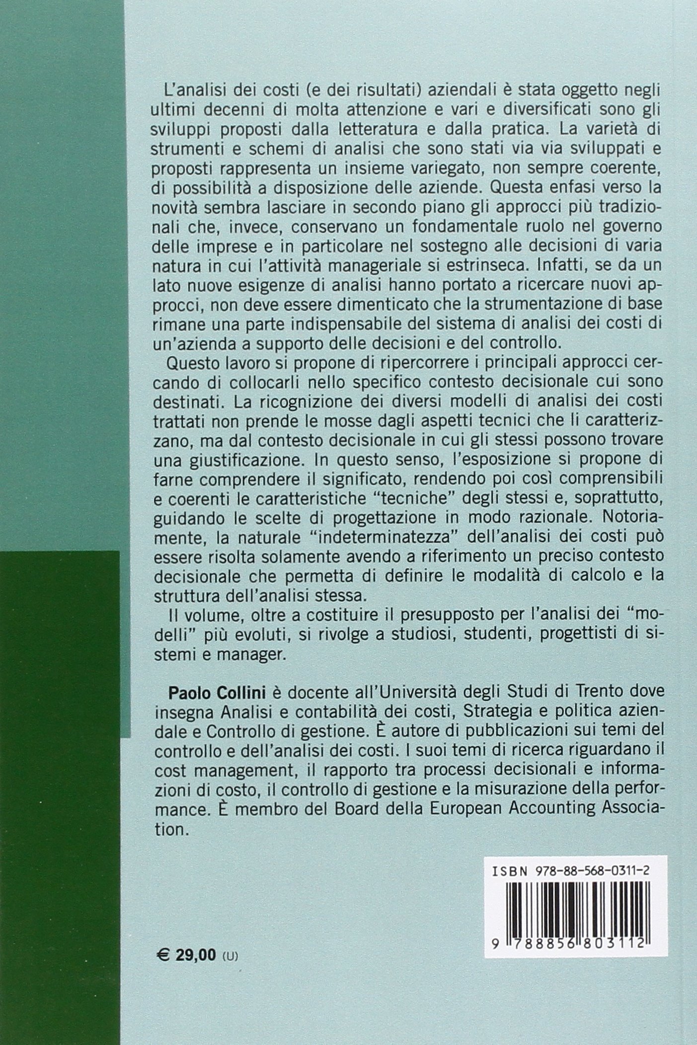 Analisi dei costi. Un approccio orientato alle decisioni