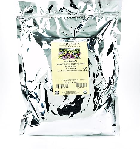 Starwest Botanicals Hierba orgánica de cardo bendito CS, 1 libra