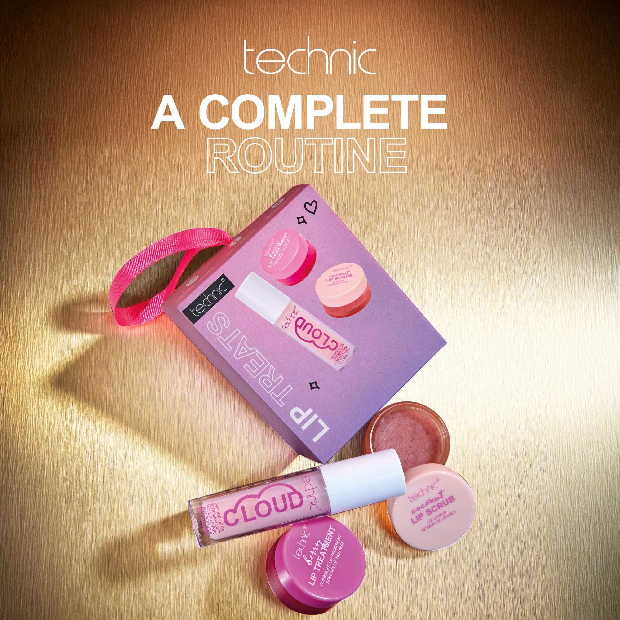 Technic Lip Treats 3-Piece Set - Exfoliate, Nourish & Hydrate for the Perfect Pout, Pink - Image 2