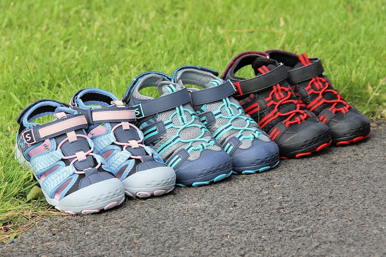 Rugged Bear Kids Boys Girls Closed-Toe Outdoor Sport Water Sandals - Beach Pool Slide Adjustable Strap Shoes Athletic Summer- Black Fuchsia (size 8 Toddler) | Sandals