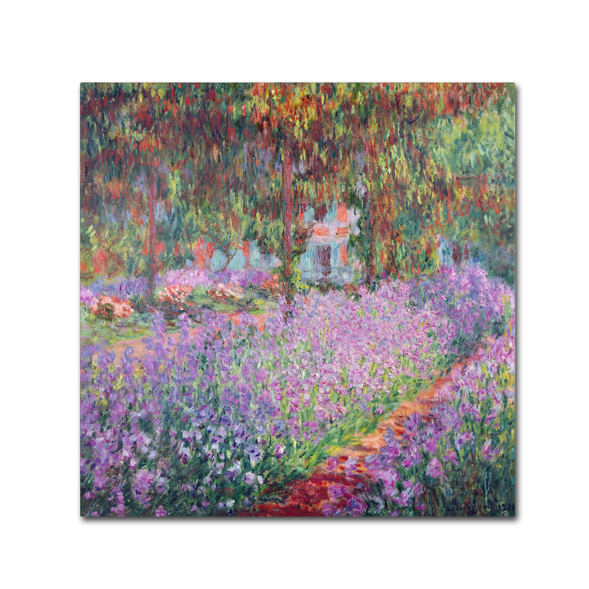 Wrapped Canvas Wall Art - Claude Monet The Artists Garden at Giverny Wall Art for Living Room Bedroom