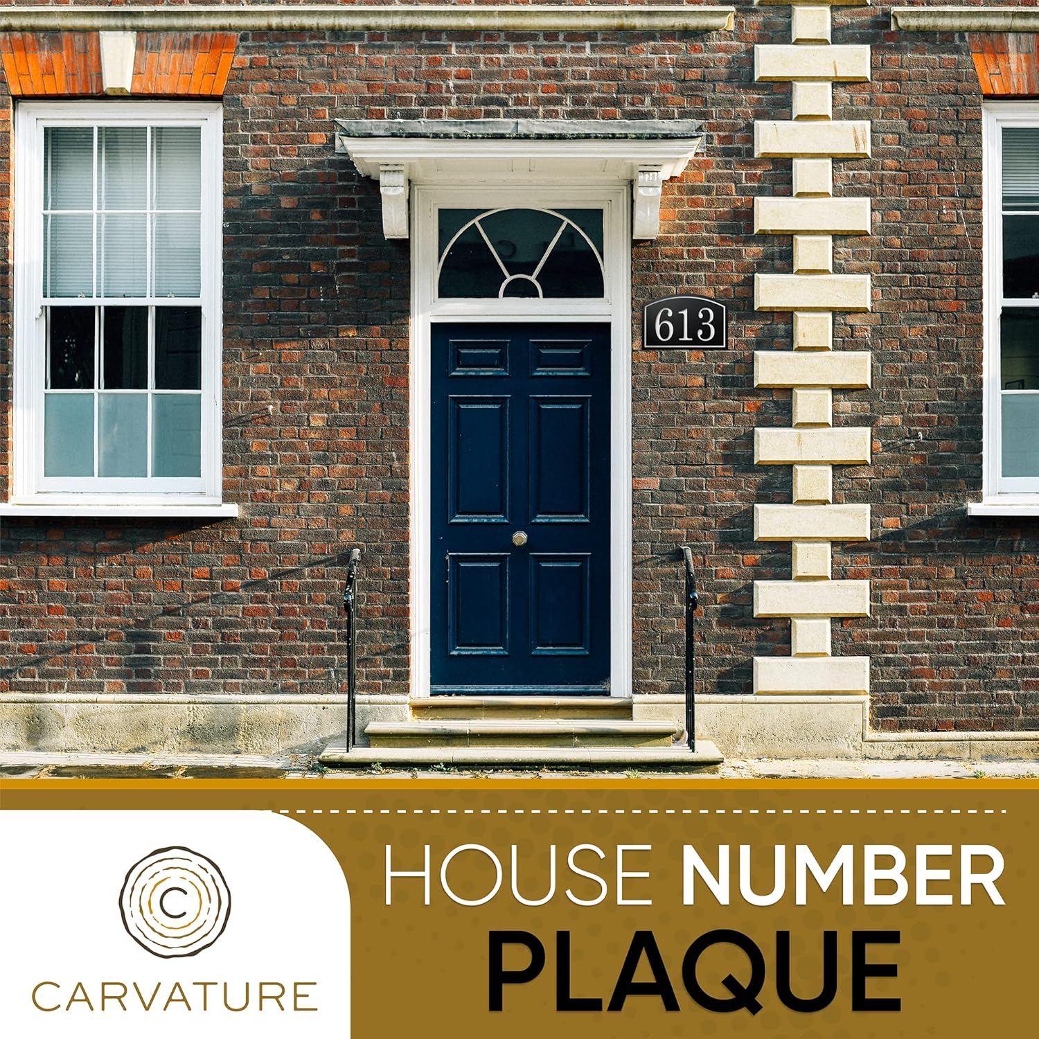 Carvature House Numbers - Address Plaque, Wedding & Housewarming Gift, 11.5" x 7.5"