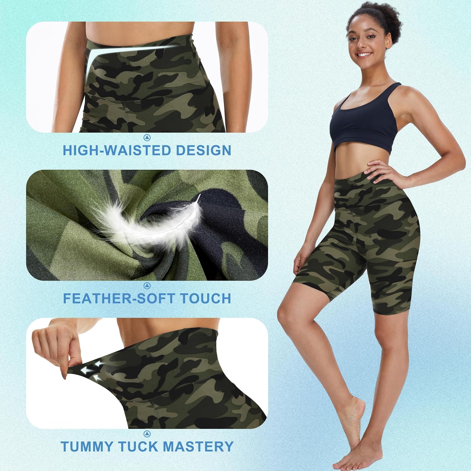 TNNZEET Biker Shorts Women - 8"/5"/3" High Waisted Tummy Control Workout Gym Spandex Booty Yoga Volleyball Shorts - Image 3