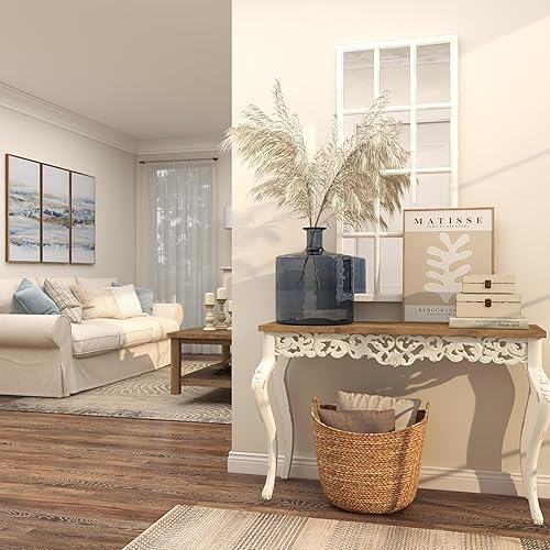 Miniatura 8 de Deco 79 Jarrón decorativo de vidrio reciclado hecho a mano con botella española para centro de mesa, florero para decoración del hogar, 10 x 10 x 30