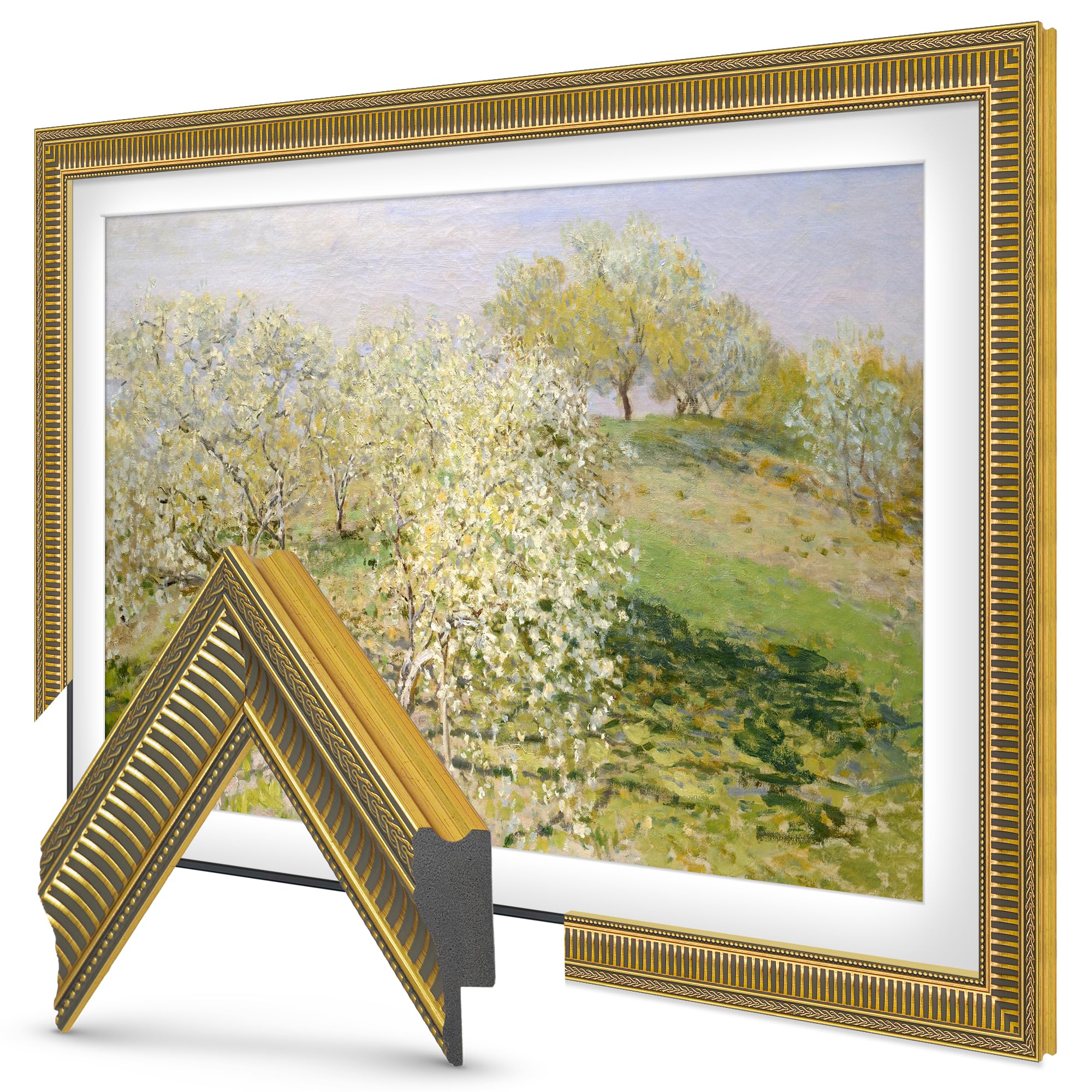 Frame My TV Deco s - Empire Gold Slim Compatible ONLY with Samsung The (3", Chip Color)
