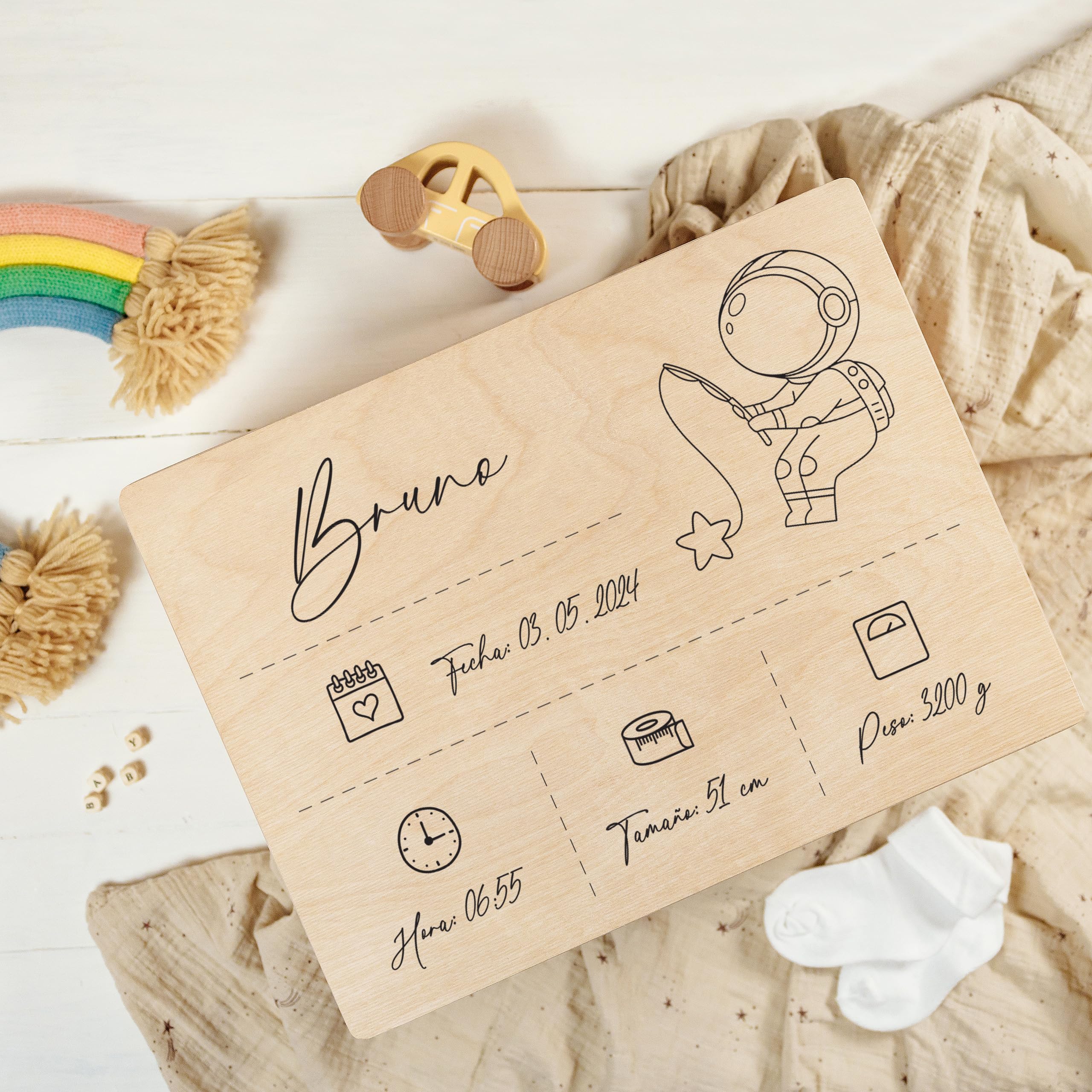 Creative DECO Caja de Recuerdos Personalizada para Bebés/Regalo Niños