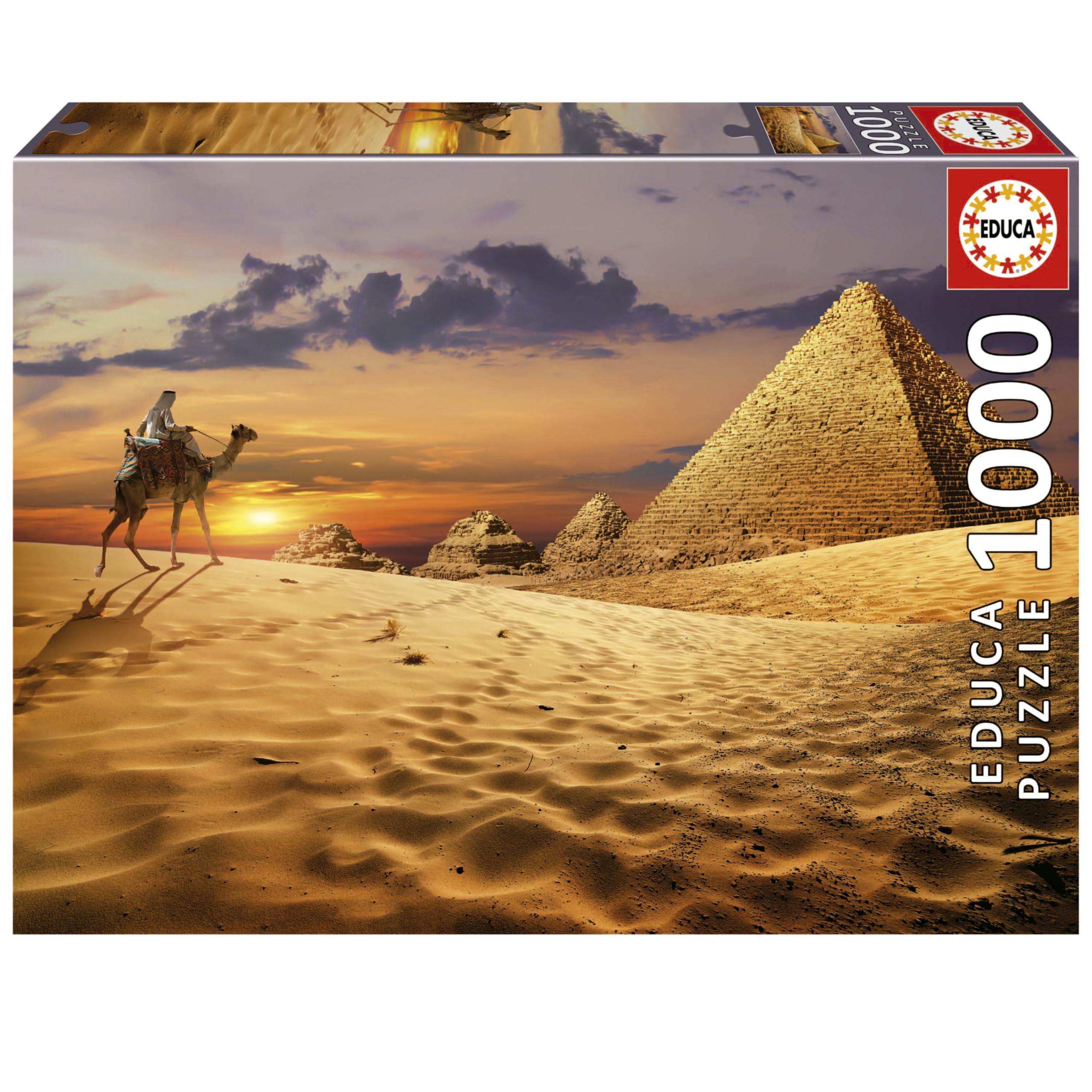 Educa - 1000 piece puzzle for adults | Camel dans Le desert. Measurement: 68 x 48 cm. Comprend Fix Puzzle Tail pour l'accrocher Une Fois l'assemblage I finished. +14 Years (19643)