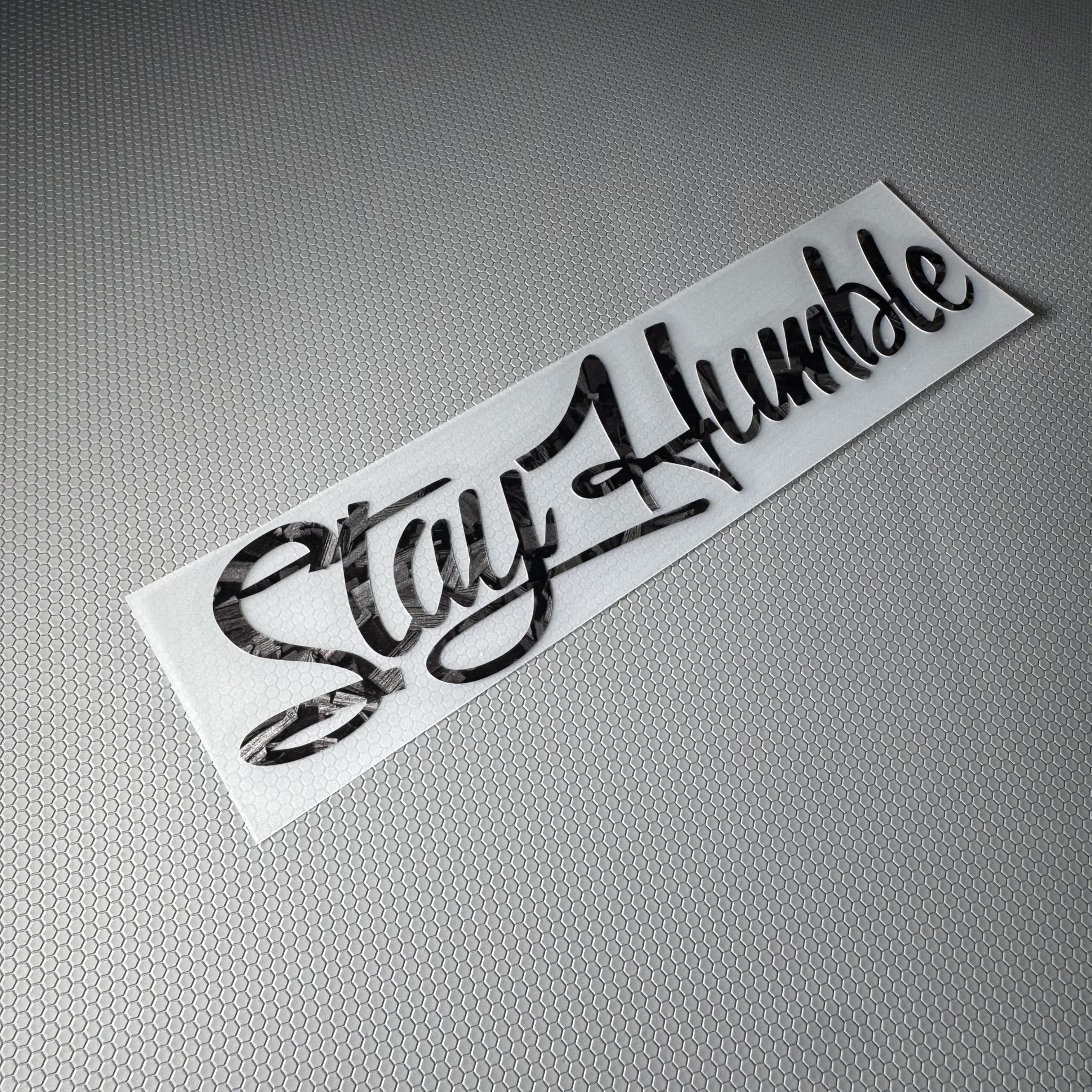 Car Stickers for Stay Humble Auto Front Rear Windshield Window Decal Vans Truck Window Tail Decoration (Flower Carbon Silver, 20x5cm)