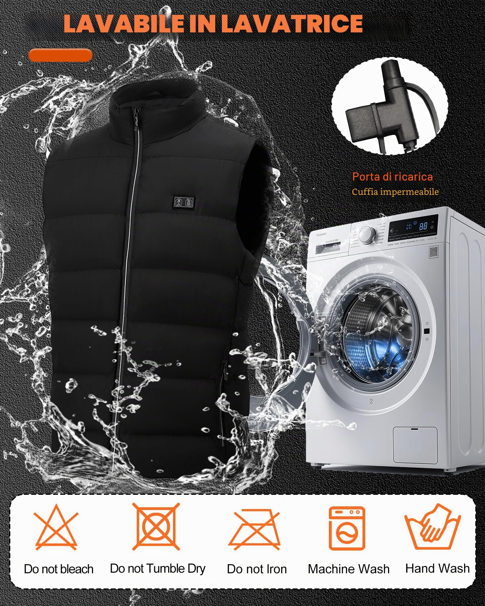 Gilet riscaldato per uomo e donna: gilet riscaldato leggero con USB con 3 livelli di temperatura e 15 zone di riscaldamento, giacca riscaldante elettrica invernale per escursionismo