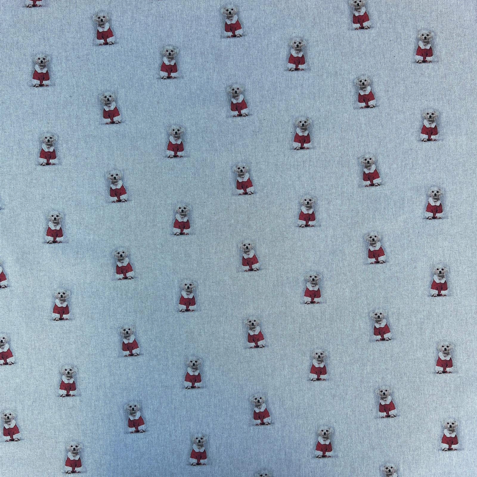 Christmas Xmas Digital Printed Cotton Rich Linen Look Quilting Craft Project Cushion Curtain Furnishing Upholstery Fabric Material (per Half Metre, Xmas Maltese Terrier)