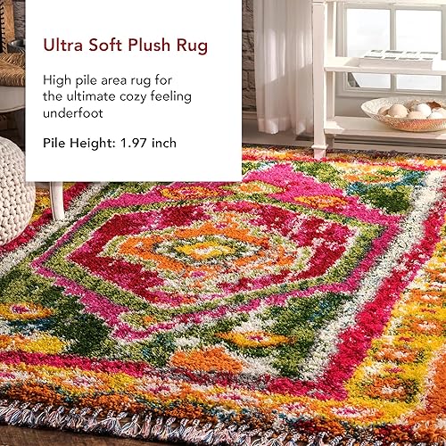 Miniatura 4 de nuLOOM Shania - Alfombra marroquí de 2 x 8 pies para sala de estar, dormitorio, comedor, guardería, entrada, pasillo, multicolormarfil