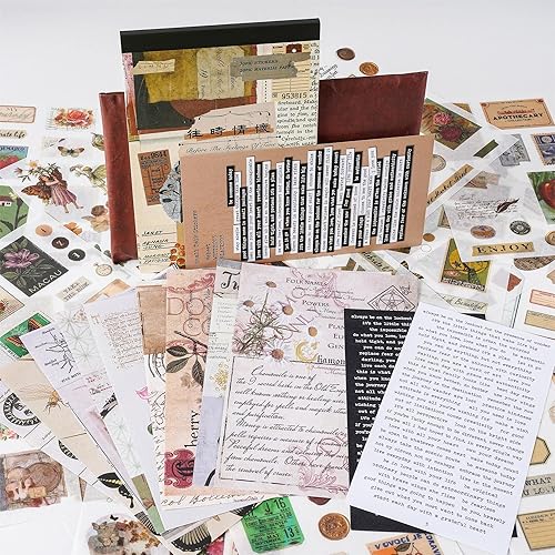 Miniatura 10 de Dwpetzo 4 rollos de calcomanías de PET para diario, cinta de acuarela para álbumes de recortes con calcomanías de citas, kit de álbumes de recortes,