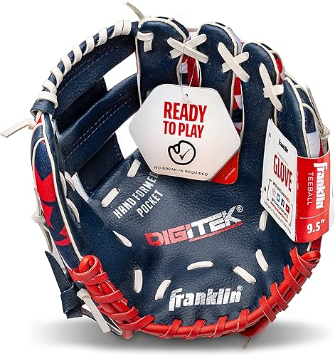 Miniatura 10 de Franklin Sports RTP Performance Series - Guantes de béisbol para zurdos y diestros Negro/Blanco, Gris/Rosa, Azul marino/Rojo